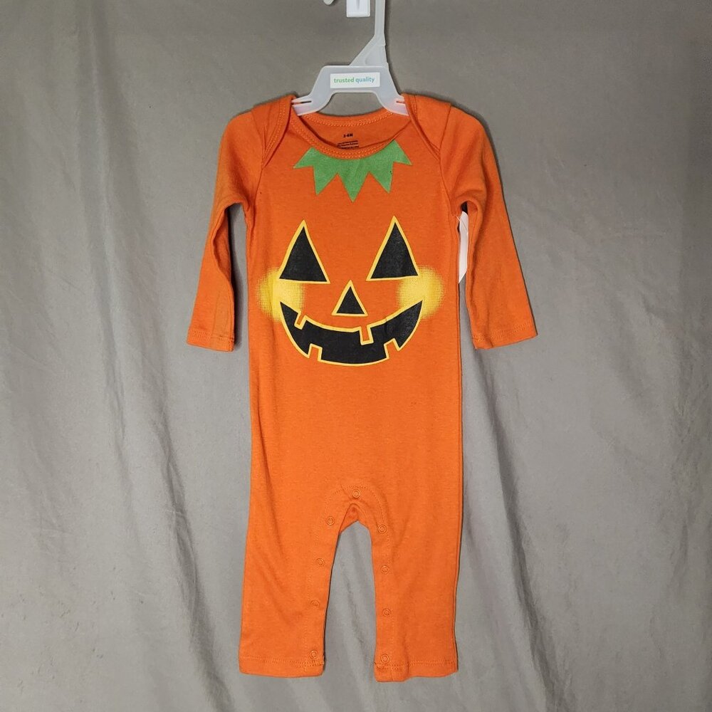Fall 3-6 Month Long Sleeve Pumpkin Bodysuit